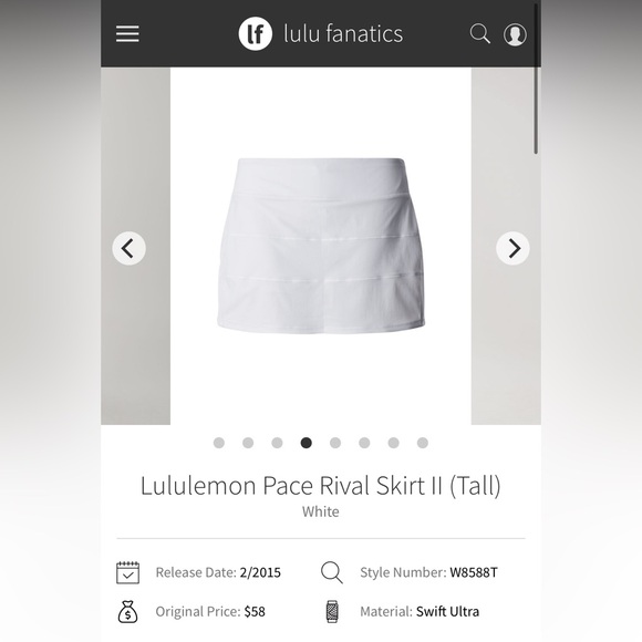 lululemon pace rival skirt tall - Picture 1 of 6
